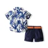 Conjuntos de roupas crianças bebê menino roupas meninas jaqueta verão manga curta floral impresso camisa shorts calças outfit crianças conjunto meninos gota otnyn