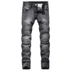 Men's Jeans 2024 Denim Pants Designer Motorcycle Bike Straight Autumn Spring Punk Rock Streetwear Riding Knee Guard
