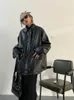 タワイウストリートウェアブラックパスレザーコートとジャケット女性ポケット長袖Y2Kゴシック秋の春のレディースジャケットアウター240124