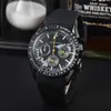 Oujia Super Series Six Needle Functional Quartz Timing Herren Business Edelstahluhr Design Silikon