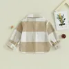 Giacche Moda Bambini Ragazzi Ragazze Giacca scozzese Colletto rovesciato Cappotto a maniche lunghe abbottonato Autunno Inverno Abbigliamento per bambini Capispalla