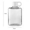 Wasserflaschen Mini-Flasche, flach, BPA-frei, transparent, tragbar, Pad, Getränkekessel, Notizbuch, Milchsaft, einfache transparente Tasse, Geburtstagsgeschenk