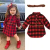 Mädchen Kleider 0-5T Weihnachten Kleinkind Geboren Kinder Baby Mädchen Kleid Rot Plaid Baumwolle Prinzessin Party Langarm kleidung Winter