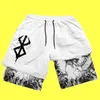 Y2k verão homens streetwear anime berserk oversize ativo atlético ginásio calças curtas treinamento de fitness treino pista shorts roupas 240131