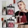 Sacs de rangement Sac anti-poussière transparent Sac à main portable pour femmes Sac à main Couvercle anti-poussière avec fermeture à glissière Protecteur étanche à l'eau NI305I