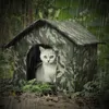 屋外猫シェルター冬のコールドシェルター防水太陽の証拠耐久性折りたたみ式屋外テント迷走猫シェルターペットハウス240131