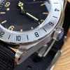 Andere horloges 39 mm automatisch horloge voor mannen NH35 PT5000 BEWEGING Zwarte wijzerplaat Sapphire Crystal 24 uur Bezel Nylon Strap SCEW-in Crown J240131