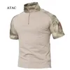 Tático t-shirts dos homens do esporte ao ar livre militar t secagem rápida camisa de manga curta caminhadas caça exército combate roupas masculinas respirável 240131