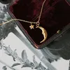 Tytanium z 18 K Gold Moon Star Charms Naszyjnik Kobiety Projektant biżuterii ze stali nierdzewnej T Pokaż suknię wybiegu rzadka gotycka Japonia 240119