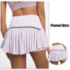 Lu Lemen Safe Cloud Tenis Ocultar faldas Xs-xxl Gimnasio Golf Correr Falda pantalón plisada Mujeres atractivas Deportes Pantalones cortos de fitness Bolsillo Falda pantalón de cintura alta