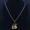 Anhänger Halsketten Mythologie Tier Adler Kopf Halskette Edelstahl Gold Farbe Hawk Kette Schmuck Colar Masculino N2034S02