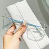 Zonnebril Koreaanse modetrend Anti-blauw licht transparant groot frame dunne heren dames platte bril