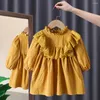 Mädchen Kleider 2024 Frühling Herbst Langarm Revers Casual Kleid Gestickte Kind Kleidung Koreanischen Stil Kinder