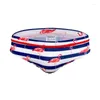 Men's Swimwear Sexy Low-Waist Bathing-Pants Men Flamingo Print Striped Surf Swim-Briefs Male Push-up Swim Briefs Pad Swimming