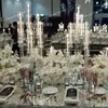 Sem vela) só pode usar vela led) Sem vela) estilo elegante cenário de casamento cenário decoração pedestal de acrílico transparente castiçal passarela pilar cenário de casamento 397