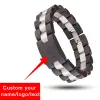 Pulseiras dodo cervos gravar pulseira de texto personalizada para homens masculino privado pulseira de madeira personalizada joias ébano zebra em caixa de presente