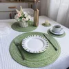 Table Mats Placemat For Dining 1 PC Heat-Resistant Placemats Stain Resistant Anti-Skid Washable Woven Cotton Yarn Ramie Tableware Mat