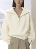Maglioni da donna Donna Pulover Autunno Inverno Maglione oversize femminile Dolcevita Cerniere Solido Bianco Sciolto Spessore Moda 2024