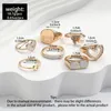 Klusterringar 2024 Ins Trend Pearl Love Heart Bear Fishtail Finger Knuckle Set For Woman Boho Gold Color Women's Jewelry Accessories