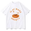 Men's T Shirts Funny Flat Mars Society Graphic T-Shirts Men Women Pure Cotton Shirt Oversized Hip Hop Aesthetic Short Sleeve Street Tee