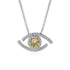 Pendants Butterflykiss Evil Eye Moissanite Pendant 0.5CT Ideal Cut Diamond Necklace For Women 925 Sterling Silver Protection Jewelry Gift