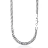 6mm Womens Mens Necklace Chain Hammered Close Rombo Link Curb Cuban White Gold Filled GF Fashion Jewelry Accessories DGN337 Chains289I