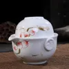 Conjunto de chá de cerâmica inclui 1 pote 1 xícara elegante gaiwan bonito e fácil bule chaleira azul e branco porcelana bule preferencial173w