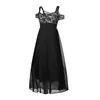 Casual Dresses Lace Maxi Dress Women Summer Cold Shoulder Large Size Traf-Robe Clothes For