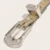 Riemen Tailleriem Strass Pailletten Gesp Sluiting Verstelbaar Versier Mode-item Luxe Riem Damesaccessoire