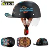 Motorcykelhjälmar hjälm dot certifiering Moto HD Visir Half Face Capacete de Baseball Cap Personality Casco