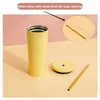 Mugs 500/750ml MAcaron Coffee Cup With Straw Thermos Bottle Stainless Steel Double-layer Insulation Cold And Car Travel Mug