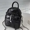 Schicke Gitter-Einkaufstasche, Chan, schwarze Designer-Handtasche, Damen-Mini-Taschen, Kette, Leder-Umhängetaschen, Damenmode, Lederrucksäcke, Diamant-Gitter-Rucksack-Tasche