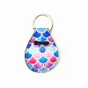 Neoprene Quarter Holder KeyChain Diving Material för festförmån 27 Designer Unicorn Mönster Floral Print med Metal Ring ZZ