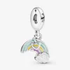 Nieuwe Collectie 100% 925 Sterling Zilver Rainbow Cloud Dangle Charm Fit Originele Europese Bedelarmband Mode-sieraden Accessoires236v