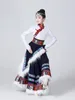 Stage Wear Children's Tibetan Dance Costume Girl's Large Swing Performance Skirt Chinese Style Ethnic Mongolian Clothes