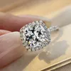 925 Silver Plated Diamond Engagement Wedding Band Rings For Women men Classic Shining CZ Zircon Promise Ring Jewelry