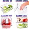 Storage Bottles Saver Containers For Refrigerator Food/Fruit/Vegetables Stackable Fridge Freezer Organizer With Vented Lids