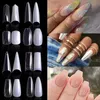 100500pcsナチュラルフレンチバレエcoffin false nails false false nails false cover cover cover french acrylic fake abs tips人工0 -9ネイルアートヒント240119