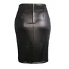 Saias de couro sexy para as mulheres joelhos de joelhos altas cintura e saia bandagem split quadril skorts women casty