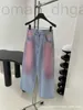 Diseñador de jeans para mujer Marca de diseñador 23 Nuevo diseño de nicho Denim degradado Teñido con lazo Moda y versátil FYYM YHN4