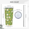 Tumblers Egg And Avocado Stainless Steel Tumbler Green Travel Thermal Cups With Straws Lid Large Car Mugs Cold Water Bottle