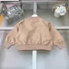 Luxe kinderjasje met lange mouwen baby honkbaluniform maat 110-160 Flip pocket decoratie jongens meisjes jas kind bovenkleding Jan20