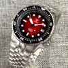 Andra klockor Tandorio Sunburst Red NH35A Mekanisk dykningsklocka Mens SKX Model 3.8 Crown NH35 MOVT 120 CLICK RING 200M VATTESKTIV Titta J240131