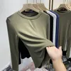 女性用Tシャツコットンヨーロッパの丸い首の長袖Tシャツ秋の冬コート