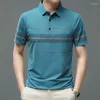 Herenpolo's Zomer Mannen Vintage Gestreepte Poloshirts Streetwear Mode Mannelijke Kleding Originele Basic Korte Mouw Losse Business Casual Top