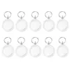 100 pièces Po porte-clés circulaire Transparent blanc acrylique insérer Po cadre photo porte-clés bricolage anneau fendu porte-clés 237h