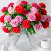 Decorative Flowers 12 Heads Carnation Artificial Home Decoration Wedding Garden Planting Silk Fake Gifts For Thanksgiving Festival