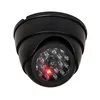 Cámara falsa domo simulado vigilancia de seguridad para el hogar alarma antirrobo de simulación interior/exterior con LED rojo parpadeante