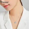 Pendants Bamoer 925 Sterling Silver Sky Blue Enamel Turtle Pendant Necklace Cute Animal Adjustable For Women Fine Jewelry SCN446