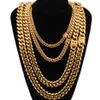 Chains 6 8 10 12 14 16 18mm Miami Cuban Chain Necklace For Men 24 Inches Gold Link Curb Stainless Steel Hip Hop Jewelry328y